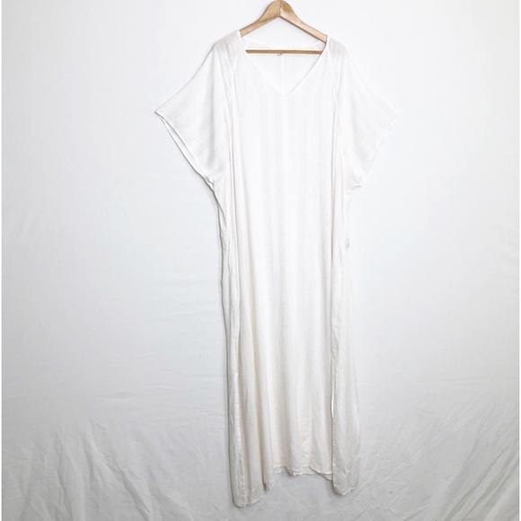 SummerSalt cream & tan graphic pinstripe caftan - Picture 5 of 13